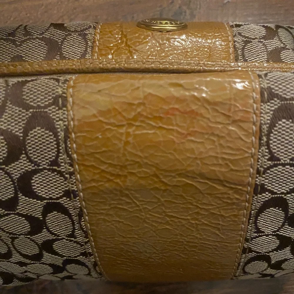 Coach Signature Demi Shoulder Bag 41066 - Brown & Gold Leather y2k Mini Bag - Picture 9 of 10